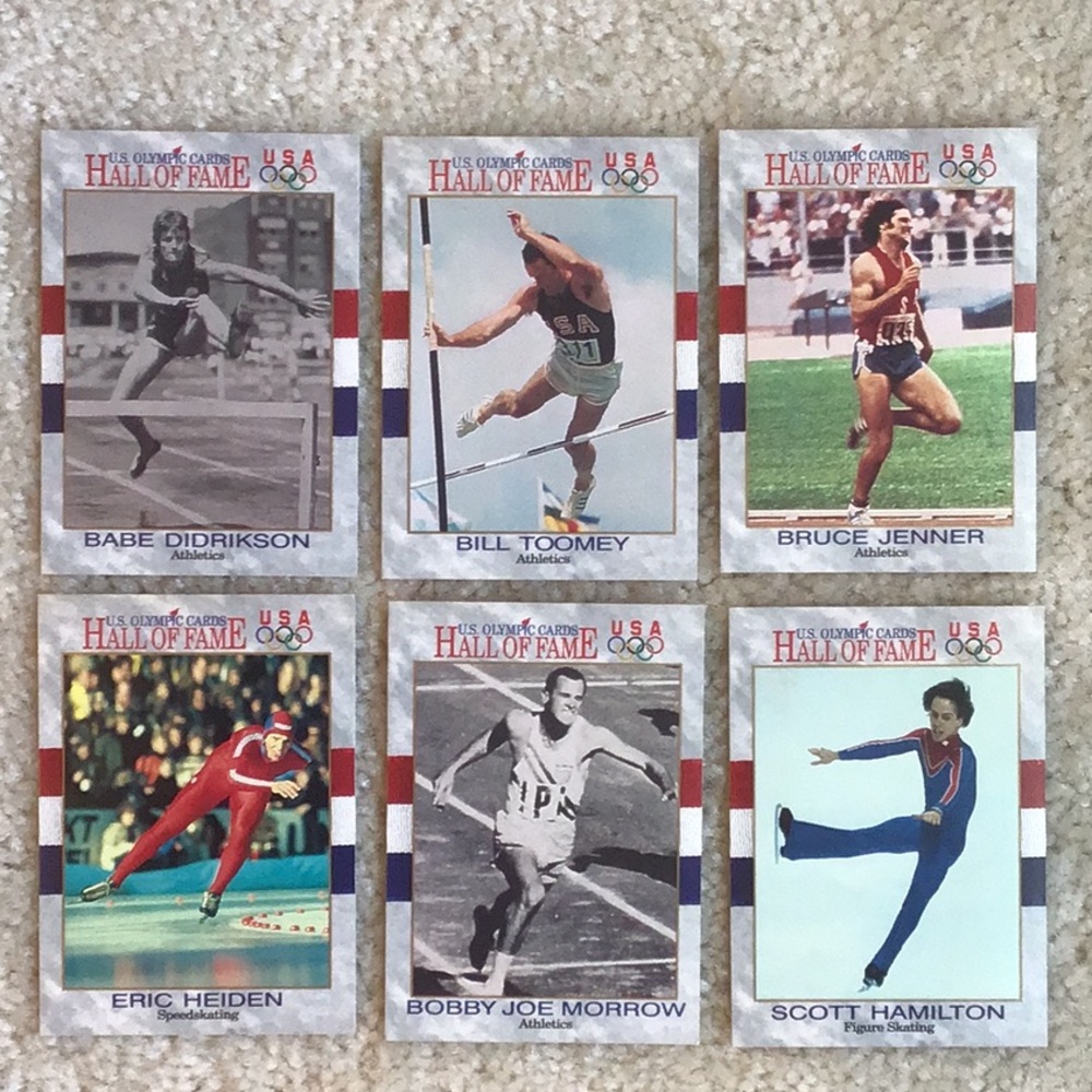 Vintage 1991 US Olympic Cards Hall of Fame, Impel, Set of 6